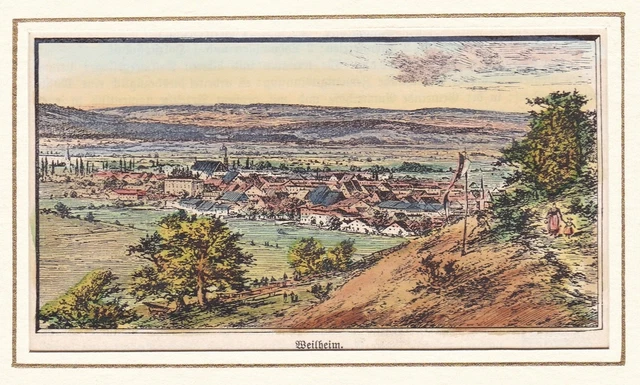 Weilheim in Oberbayern Bayern Ansicht Holzstich woodcut 1880