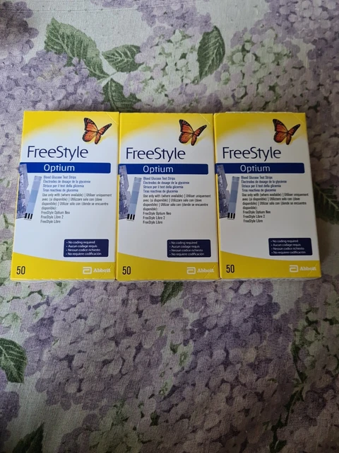 Strisce freestyle optium controllo glicemia 150 pz , 3 confezioni da 50