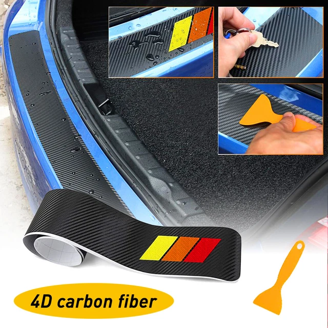 Tri-color Rear Trim Protector Bumper Strip Trunk Guard Sill Scratch Pad Cover