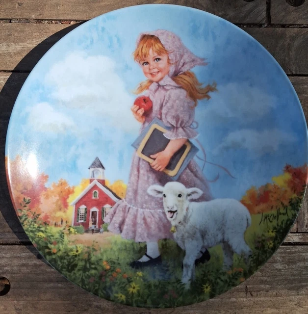 🐑 1985 Mary Had a Little Lamb Collector Plate  John McClelland Mother Goose