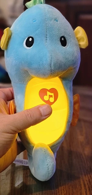 Fisher Price Seahorse Baby Soother Glowing Musical Plush Toy Boys Blue Soothing