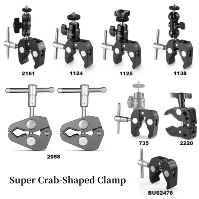 SmallRig Super Crab-Shaped Clamp 15-40mm(with 1/4" Screw/Ball Heads/ ARRI Hole )