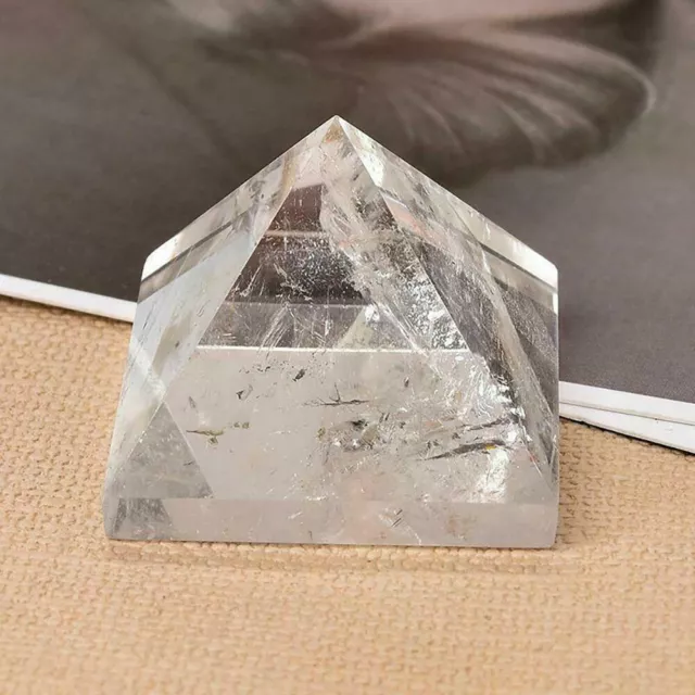 Natural White Clear Crystal Pyramid Quartz Stone Point Chakra Reiki Rock Obelisk