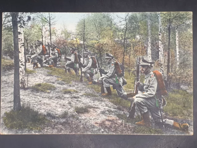 Ak Ansichtskarte Postkarte Feldpost K.S. 2. Jäger Bataillon Nr. 13 Felduniform