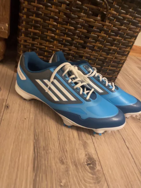 New Adidas Adizero Light One Golf Shoes Blue White Cleats Size 10 Lace Up Q46944