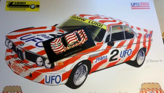 Riproduzioni bozzetti BMW Luigi 3.0 Csl, progetti livrea Castrol e UFO,  50 x 35