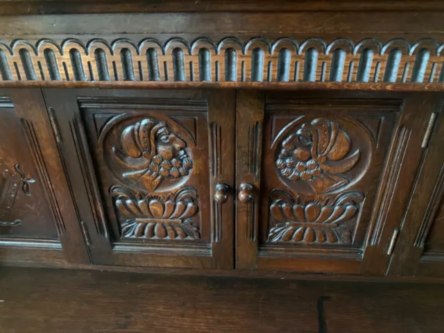 Antique  Dresser  with drawers Oak Court Cupboard 17th Century hand crafted 3