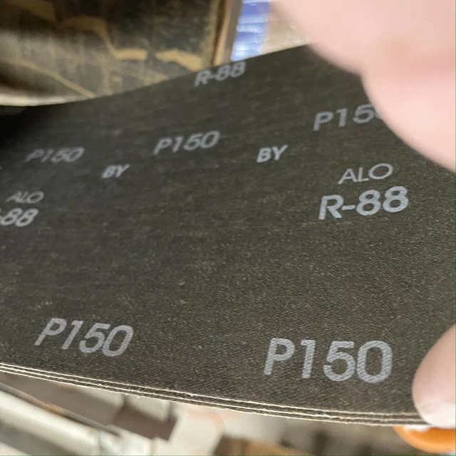 6 x 220 P150 sanding belts ALO / lot of 3 belts / 6" wide