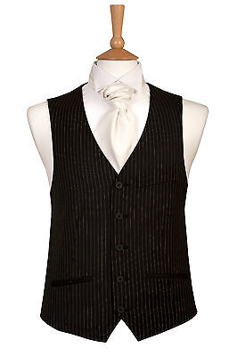 Black Pinstripe Waistcoat Vest Peaky Blinders Inspired Wedding Fob Watch Pocket