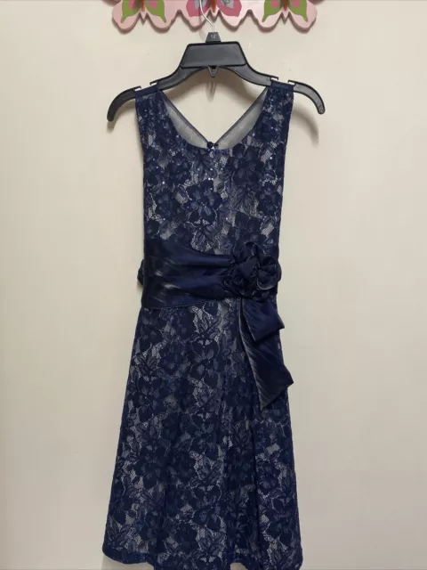 NEW GIRLS Party NAVY DRESS SEQUIN SLEEVELESS PARTY AGE 6/7 RRP £39 Party