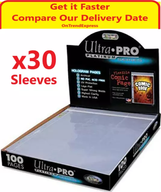 30 Ultra Pro 1 Pocket Comic Book Sleeves Pages with Resealable Flap
