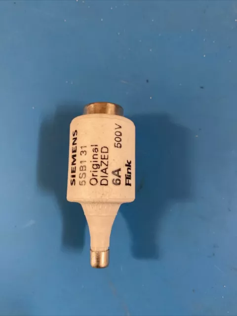 Siemens 5SB131 Diazed Bottle Fuse 6amp 500v