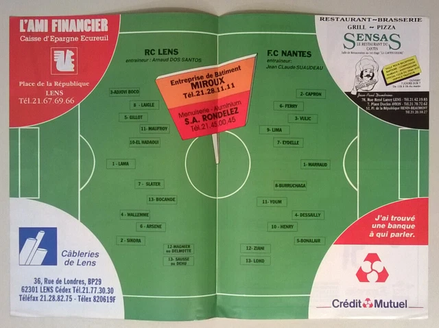 FOOTBALL PROGRAMME MATCH RC LENS RENNES 28/04/1962 SANG ET OR n°18 RARISSIME EUR 44,99 - FR