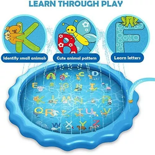 COOWIND 68" Splash Sprinkler Pad Baby Pool Outdoor Water Play Mat for 2-12 Years 2