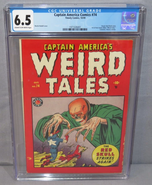 CAPTAIN AMERICA COMICS #74 Weird Tales, Classic Red Skull Cover CGC 6.5 FN+ 1949