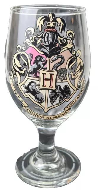 Harry Potter Hogwarts Crest Glass Goblet - Draco Dormiens Nunquam Titillandus