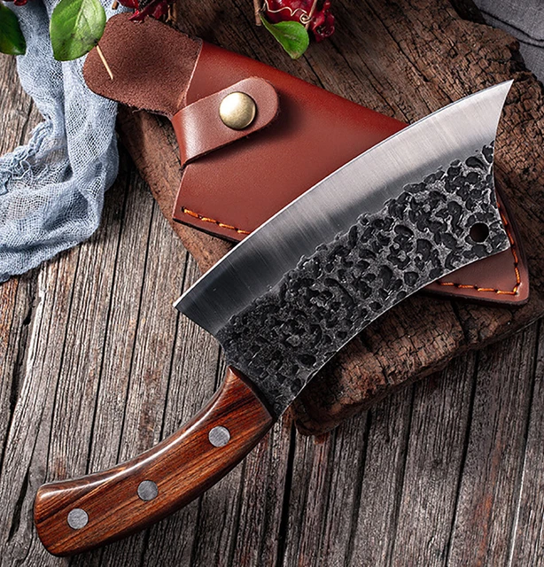 Cuchillo de chef cocina cuchillos de corte carnicero cuchilla acero inoxidable + funda