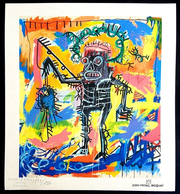 Lithographie Originale Jean-Michel Basquiat - Signée, Numérotée /180, Avec COA, Occasion