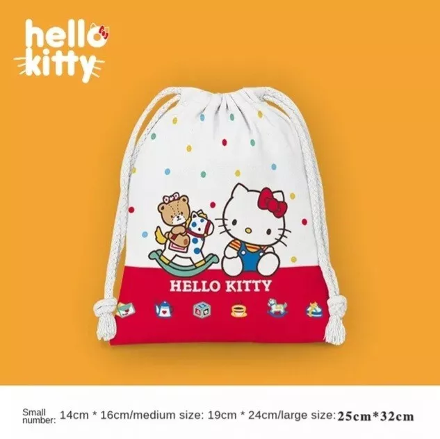 Hello Kitty Drawstring Bag Sanrio New Kawaii Cute Japan
