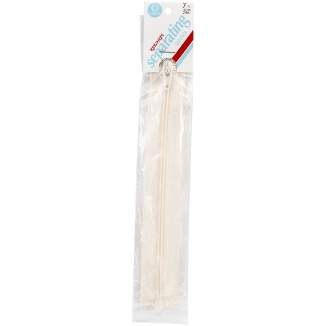 Paquete de 2 abrigos cremallera separadora ligera 7" natural -F49 7-256