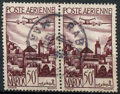 French Morocco 1947-1954 SG#340, 50f Moulay Idriss, Air Used Pair #E11879