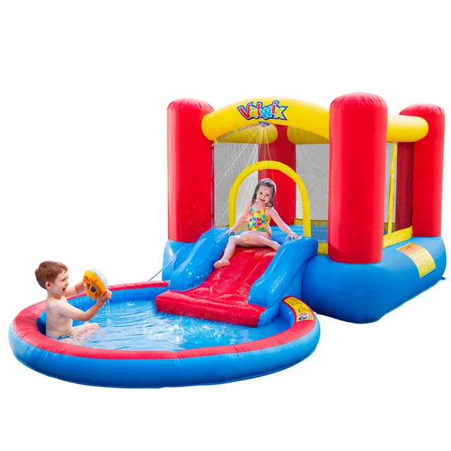 Inflatable Water Slide Bounce House Kids Castle w/Blower Splash Pool Repair Kits