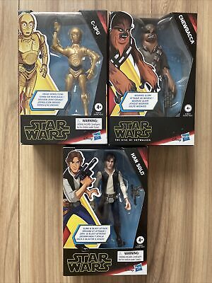 Lot Of 3! Star Wars Galaxy Of Adventures Figure Han Solo C-3PO Chewbacca!