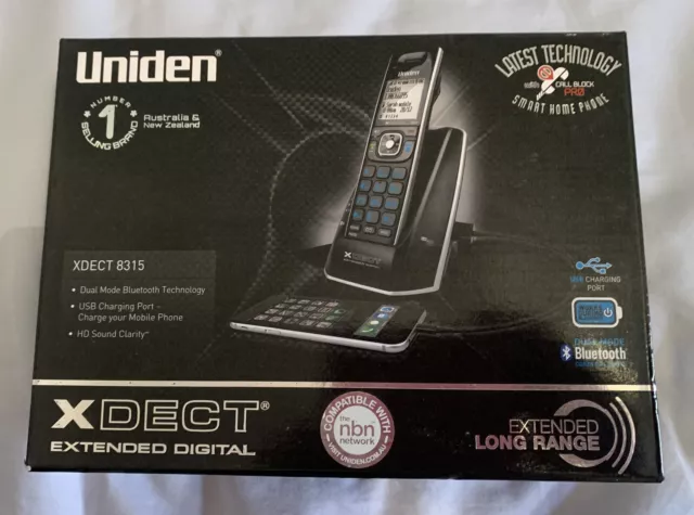 Uniden Xdect 8315 Black Extended Digital Cordless  Phone Bluetooth