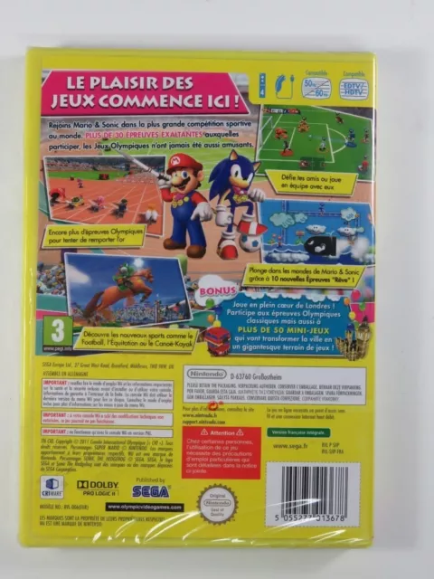 Mario & Sonic Aux Jeux Olympiques De Londres 2012 Wii Pal-Fra New 2