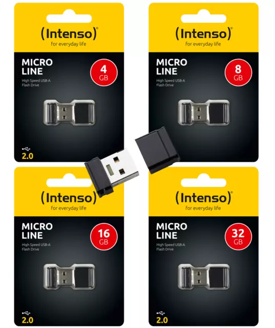 Intenso Clé USB Micro Line Mini USB Flash Entraînement Mémoire 4GB 8GB 16GB 32GB