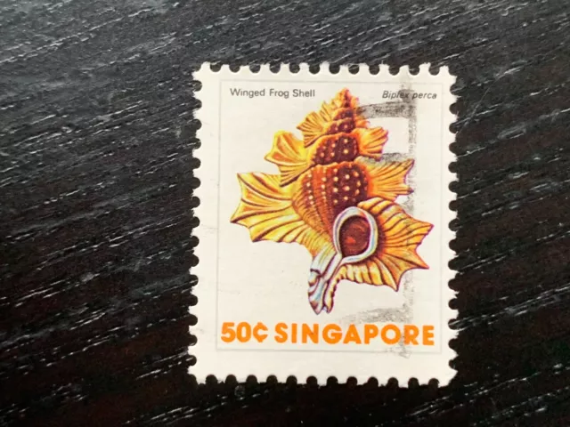 Singapore 1977 Shells 50C Winged Frog Shell Biplex Perca - Used