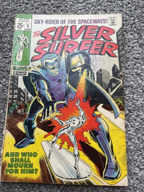 SILVER SURFER #5 Silver Age Marvel Comics 1969 