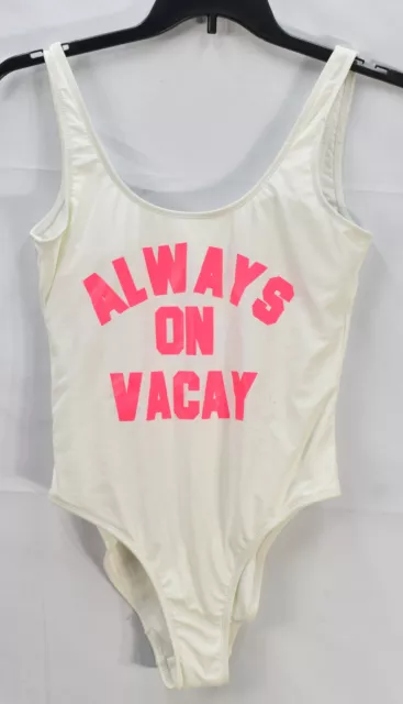 California Waves Women's "Always on Vacay" One-Piece , White, Size L, *Defect