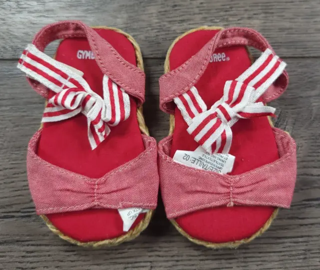 Baby Girl Nwot Gymboree Size 2  White & Red Venice Sweetie Sandals
