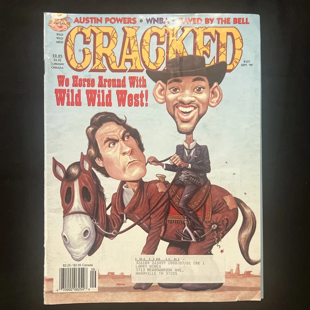 Cracked Magazine # 337 Sept 1999 We Horse Around With WILD WILD WEST!