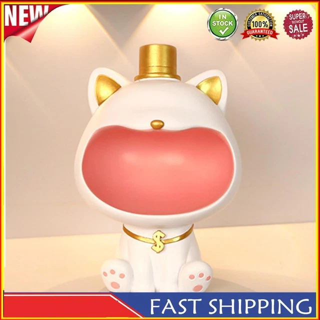Resin Cat Storage Box Ornament Home Decor Miniature Cat Figurine for Living Room