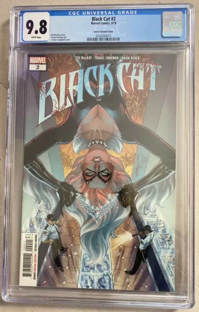 Black Cat # 2 Cgc 9.8 J. Scott Campbell Cover. Secret "Blood Splatter" Variant