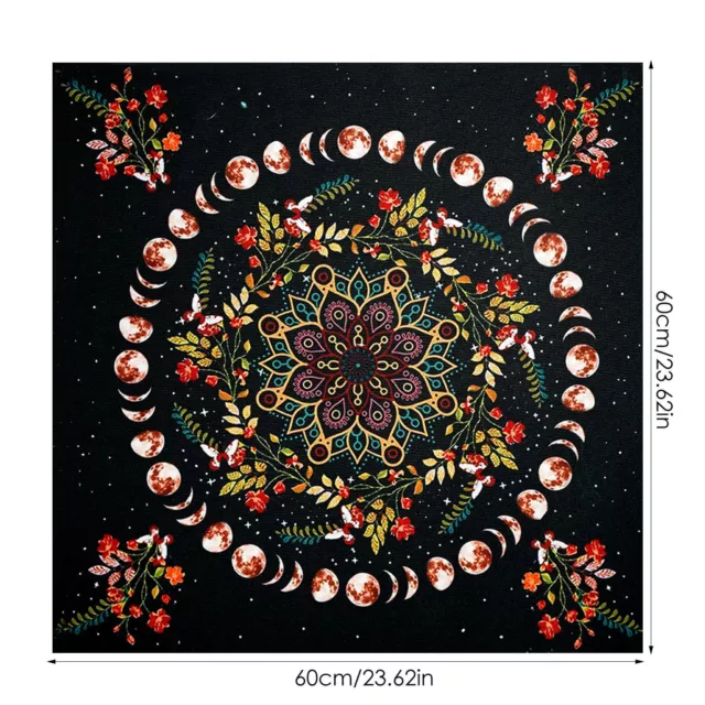 Tarot Table Cloth - Triple Moon Pentacle Goddess Wicca Pagan Tapestry Altar Gold 2