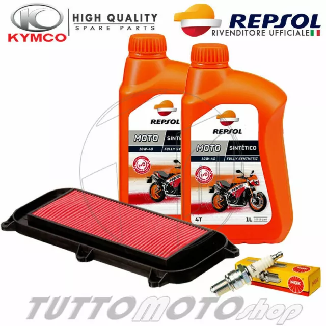 Tagliando KYMCO XCiting 300 i R 2012 2013 2014 Kit Olio Repsol + Filtro Candela