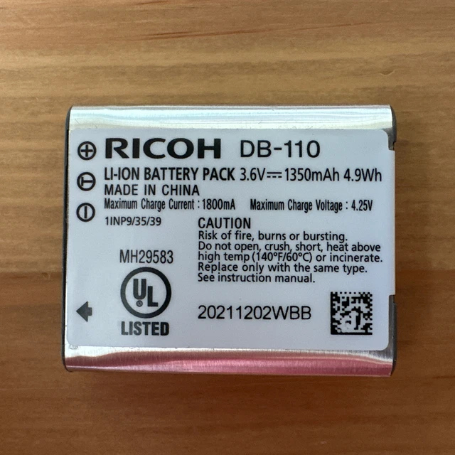 Ricoh DB-110 Rechargeable Li-Ion Battery for GR III, GR IIIX
