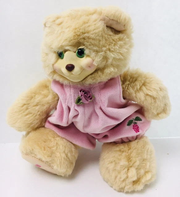 Fisher Price Berry Kris Teddy Bear Purple Pink Berries Plush 9" Toy 1999