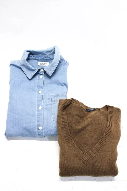 Lauren Moshi Brandy Melville Womens Denim Button Up Top Blue Size XS XS Lot 2