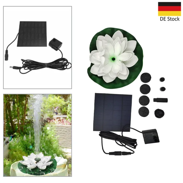 Solar Teichpumpe Solar Gartenbrunnen Spring Wasserspiel Lotusblume Fontane Deko