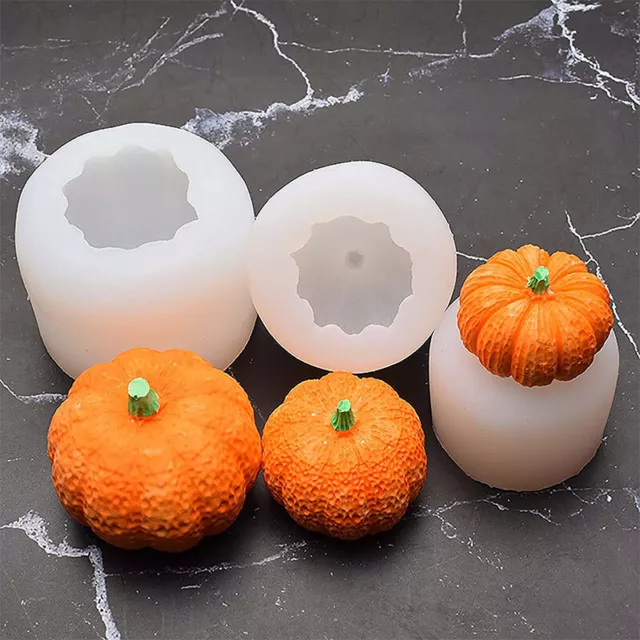 3D Silicone Mold Pumkin Mould Soap Wax Melt Chocolate Jelly DIY Baking