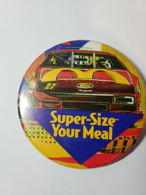 1990's McDonald's Super Size Your Meal 3 1/2" Pinback Button