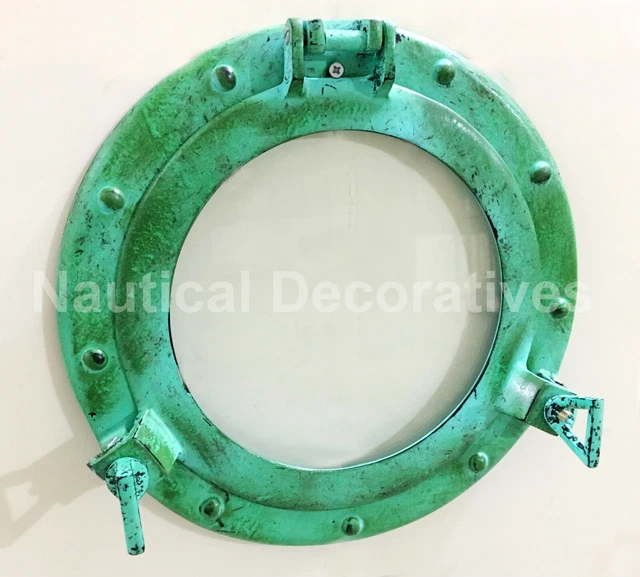 Hublot de bateau de 11 ", finition verte Antique, fenêtre murale, bateau de...