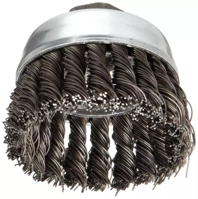 Weiler 36038 Vortec Pro 3" Knot Wire Cup Brush, .020" Steel Fill, 5/8"-11 UNC in
