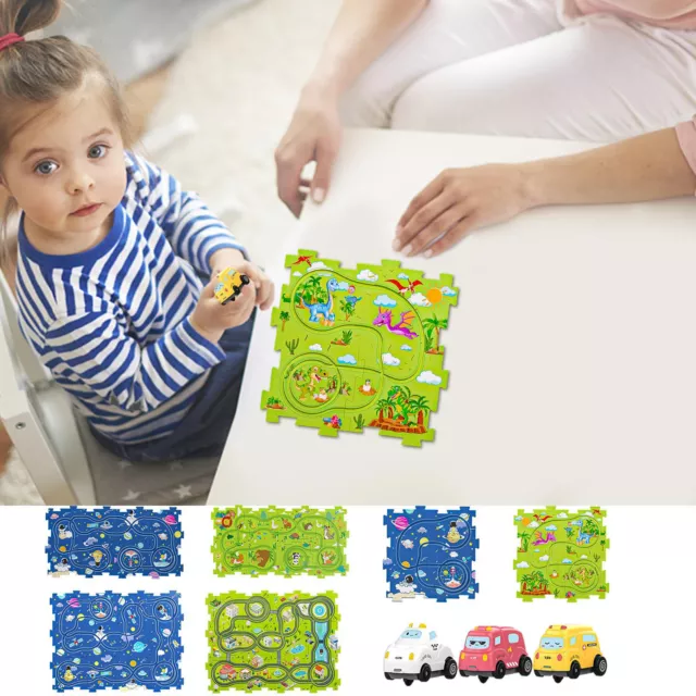 DIY Assembling Electric Trolley,Children's Educational Puzzle Track Car Play Set