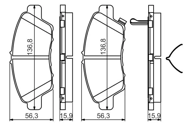 Fits BOSCH 0 986 494 562 Brake Pad Set, disc brake OE REPLACEMENT TOP QUALITY