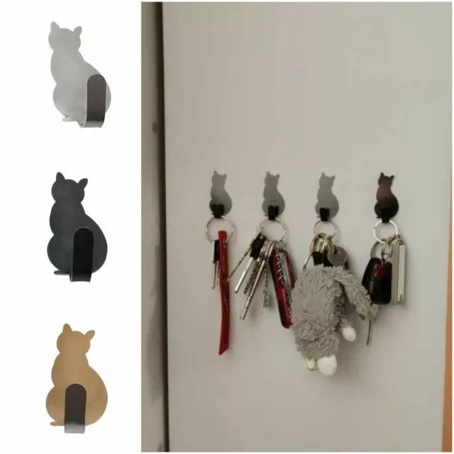 Hook Cat Shape 2pcs/lot Hanger Key Wall Door Holder Stainless Steel Wall Mounted